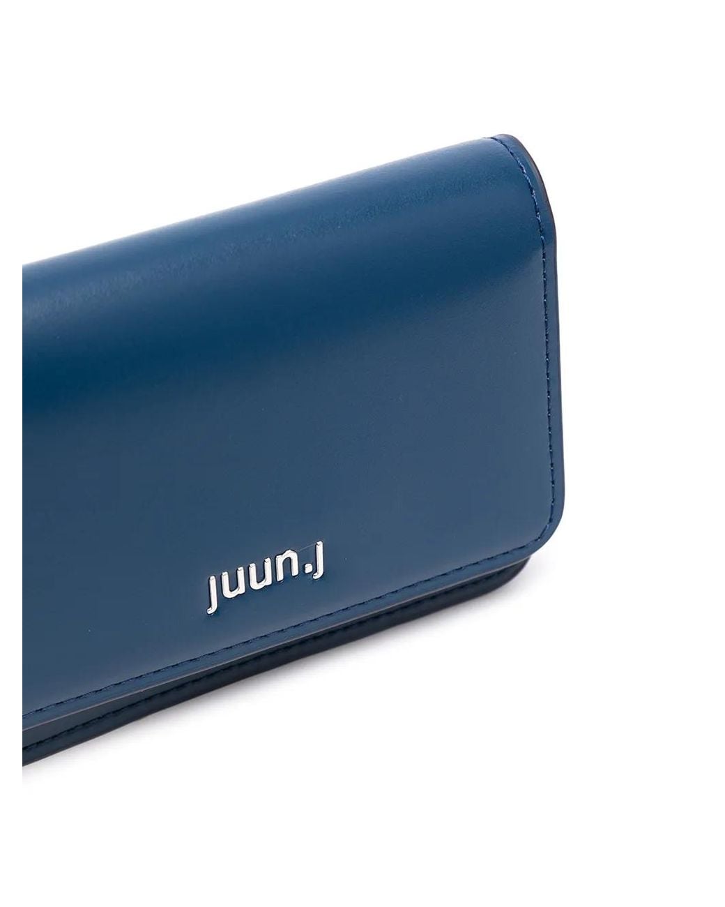 Juun.J Blue Logo-Lettering Leather Belt Bag