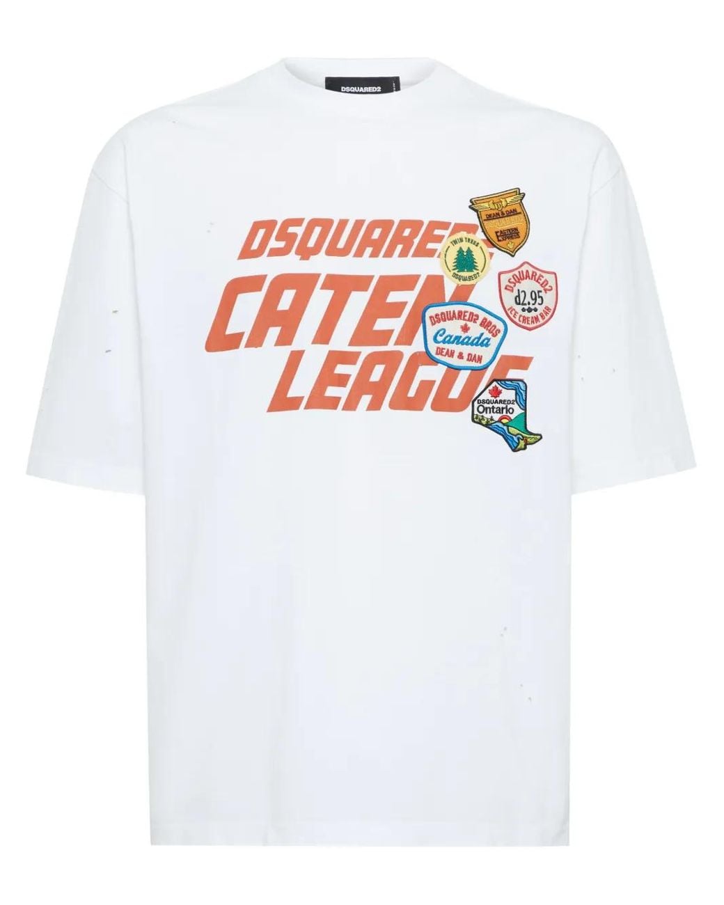 DSquared² White Patch-Detail T-Shirt for men
