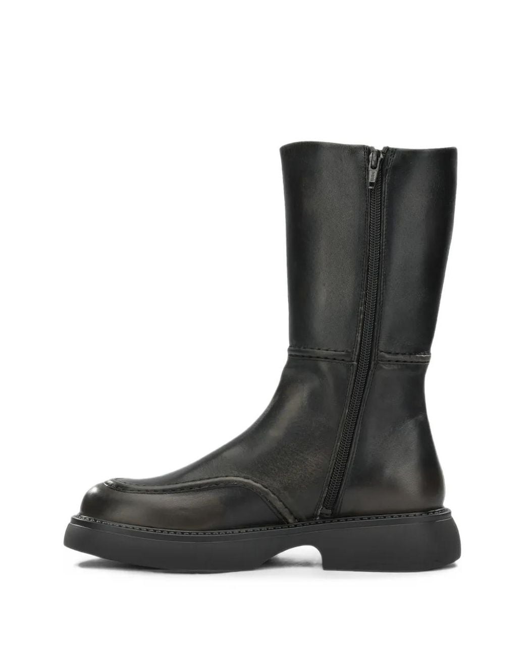 COPENHAGEN Black Vintage Biker Leather Ankle Boots