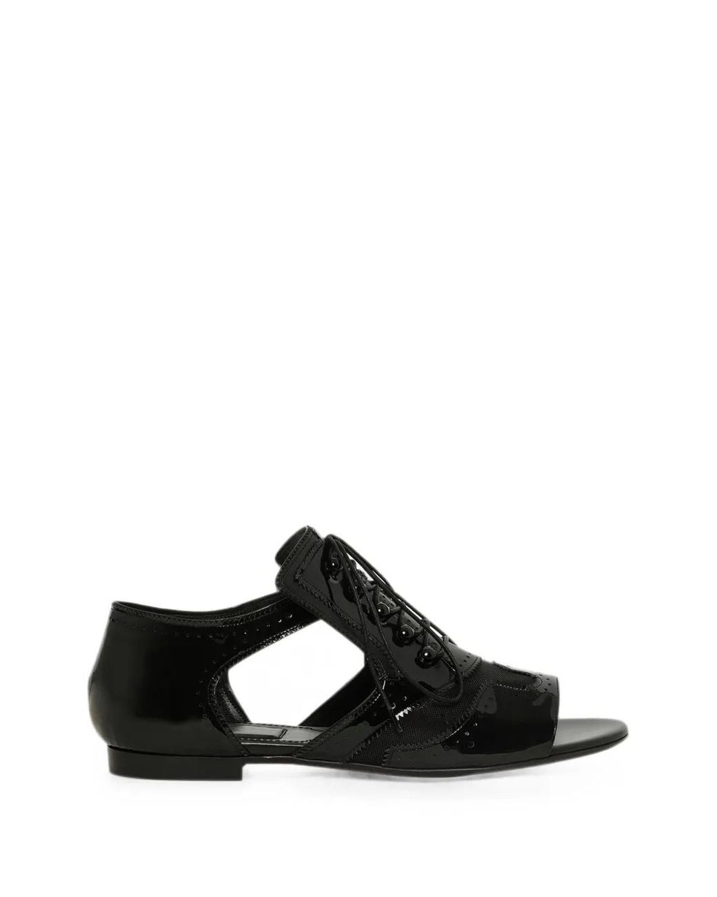 Givenchy Black Sandales Lacées À Découpes