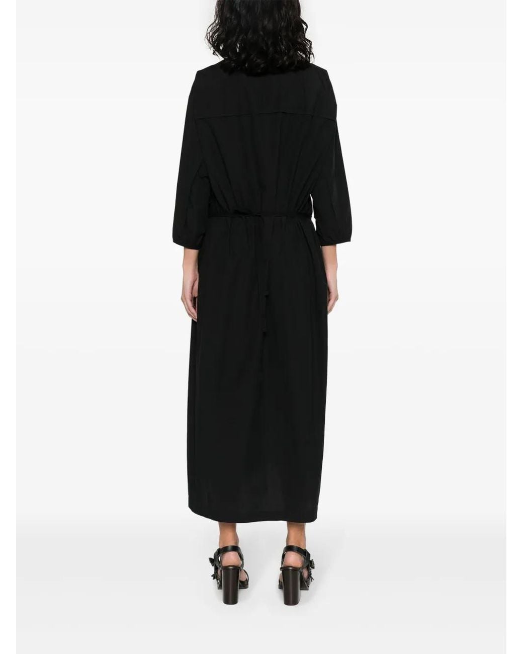 Lemaire Black Oversized Cotton Shirt Dress