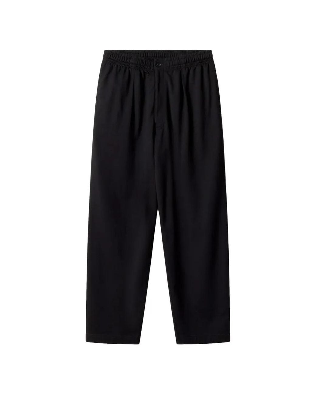 Maison Kitsuné Black Logo-Embroidered Pleated Trousers for men
