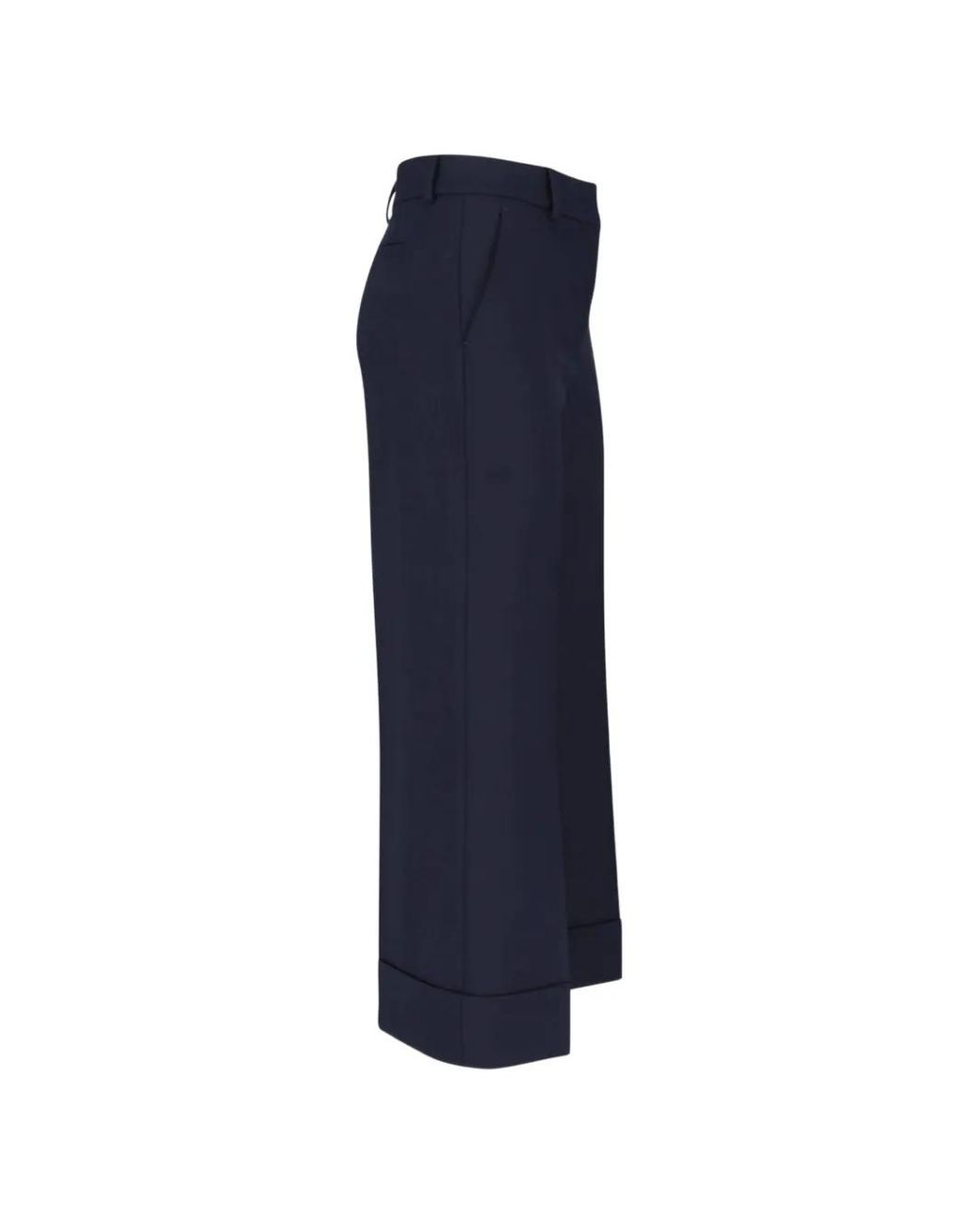 Incotex Blue Pressed-Crease Turn-Up Cuff Trousers