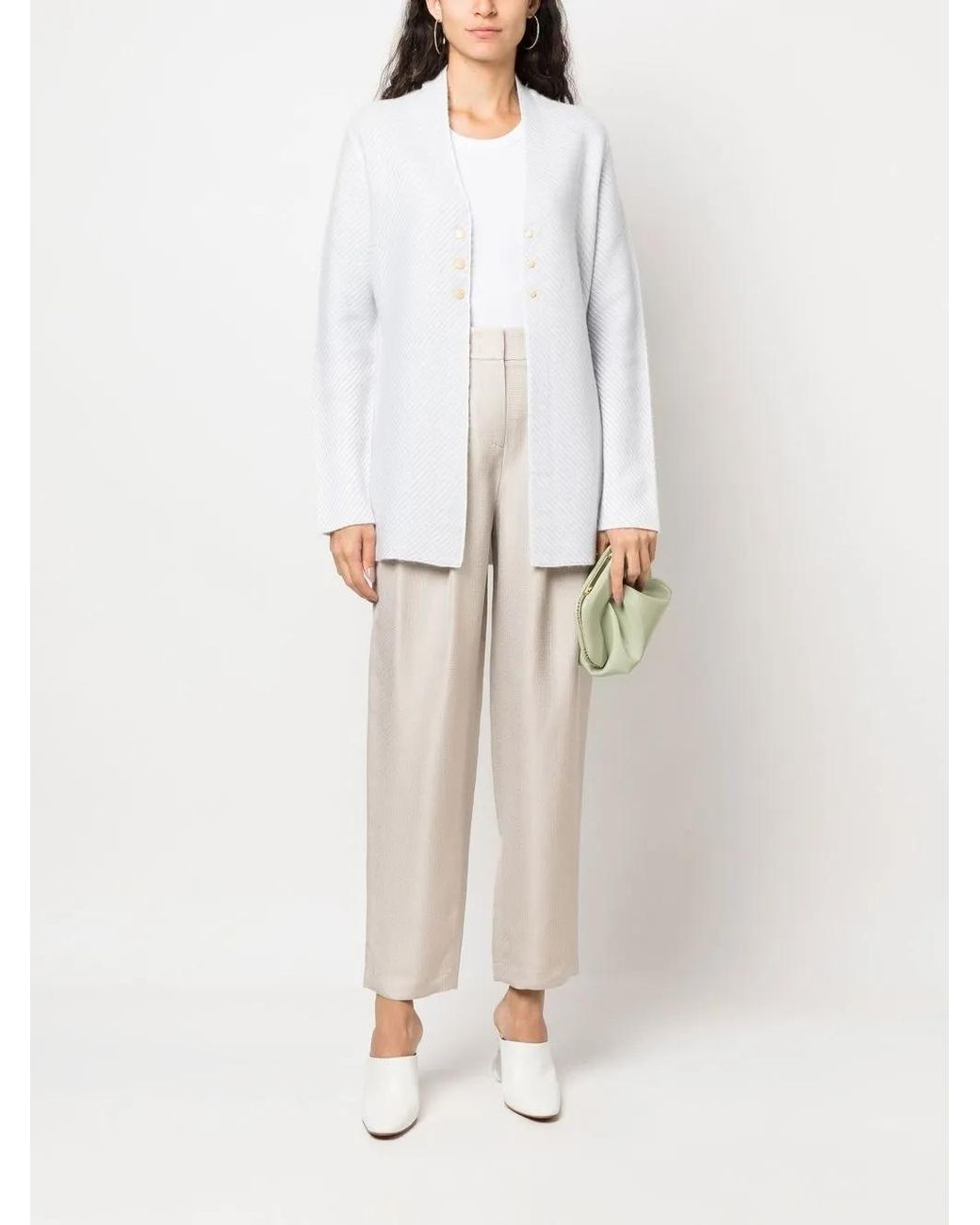 Giorgio Armani White Three Button Cardigan