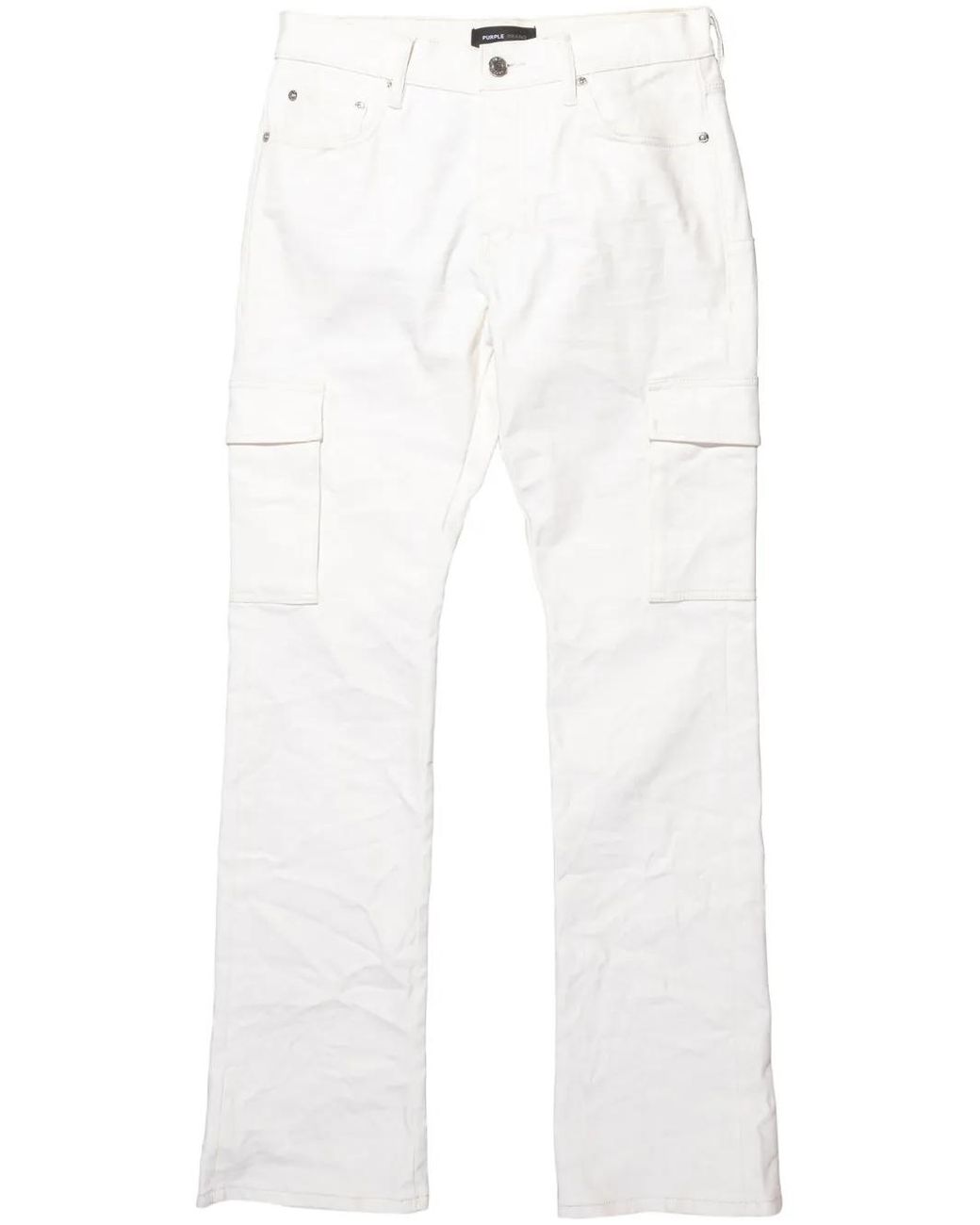 Purple Brand White P004 Cargo Flared Jeans for men