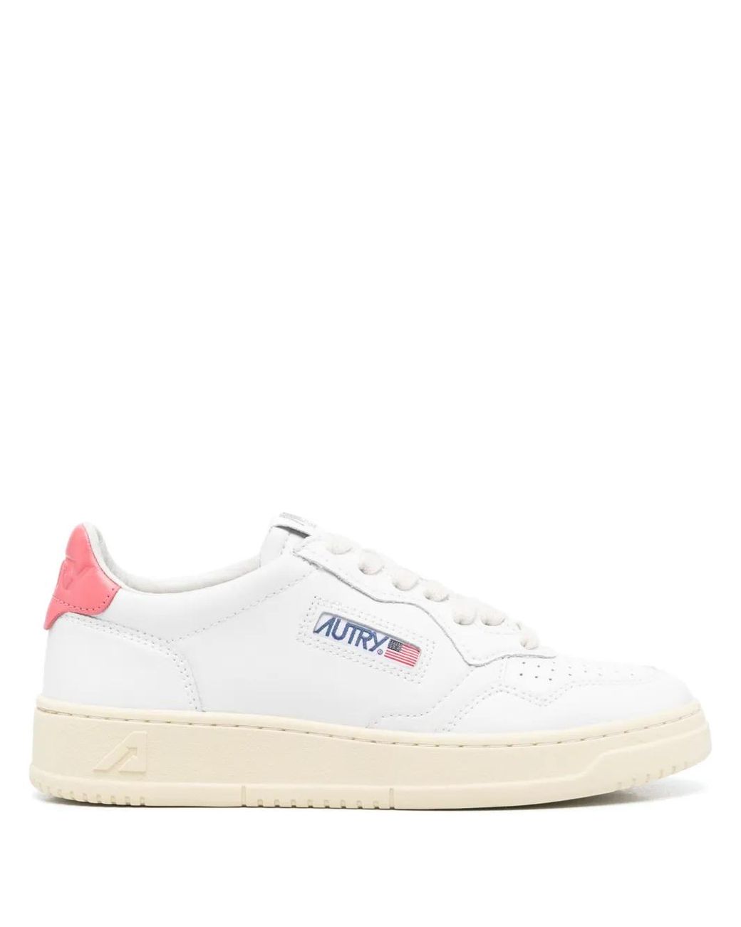 Autry White Medalist Low Leather Sneakers And