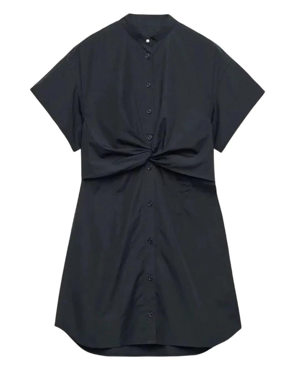Rag & Bone Black Gretchen Twist-Front Shirt Dress