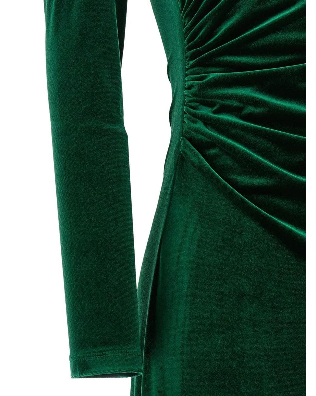 Ralph Lauren Green Asymmetrical Ruched-Waist Maxi Dress