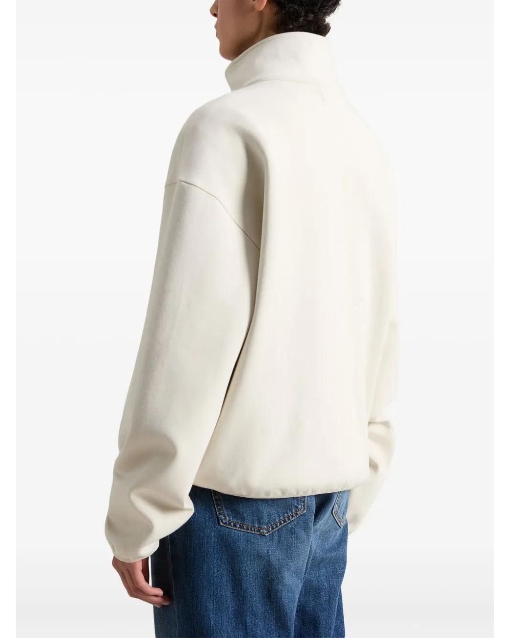 Woolrich White Fleece Zipped Sweatshirt