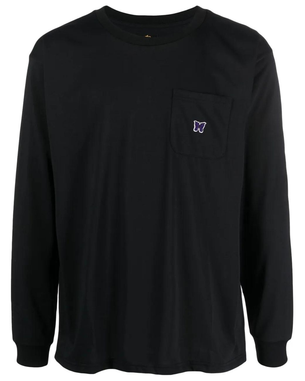Needles Black Logo-Appliqué Long-Sleeve T-Shirt for men
