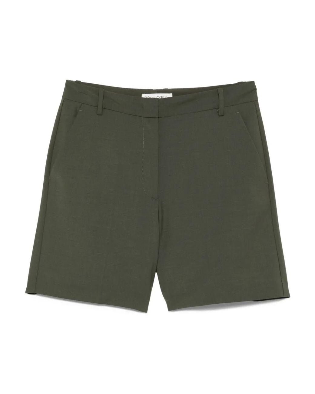 Marc O' Polo Green Mélange-Effect Shorts