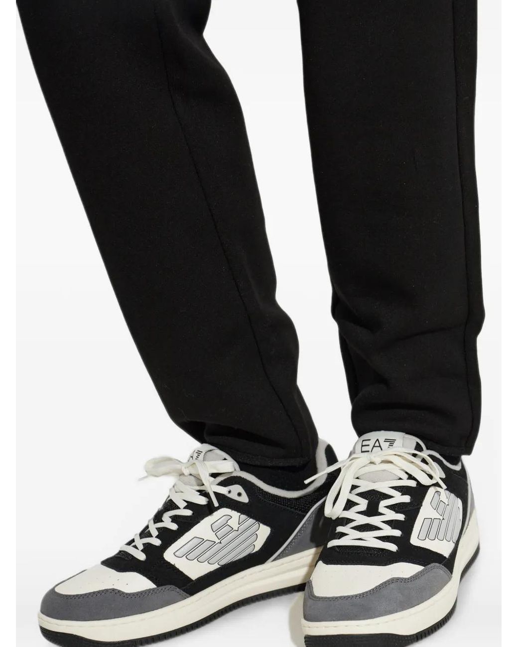 EA7 White Logo-Patch Sneakers for men