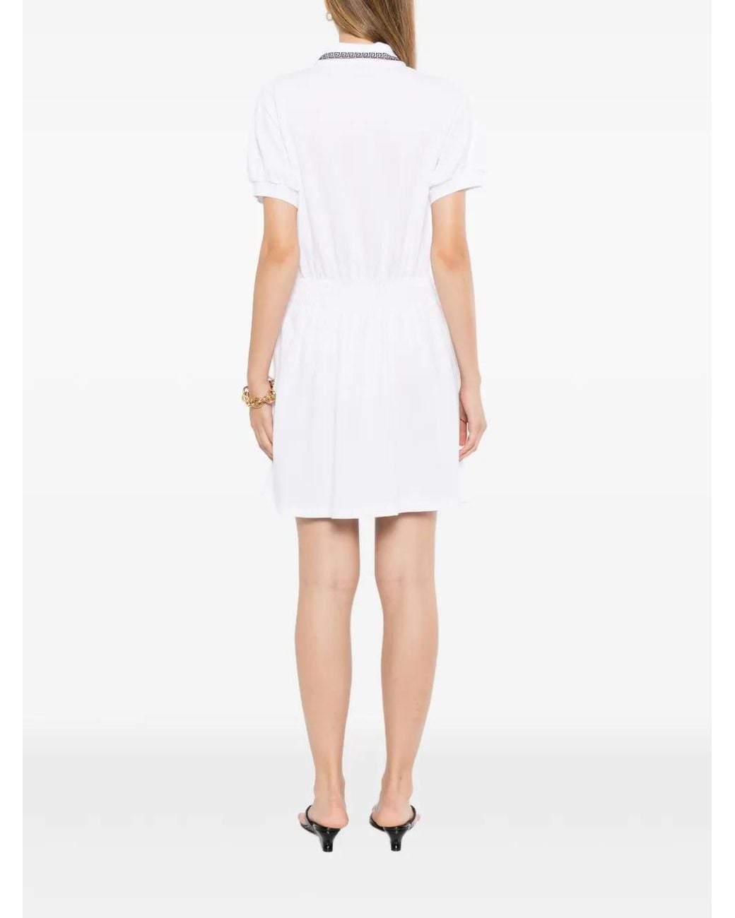 Robe À Logo Brodé Versace en coloris White
