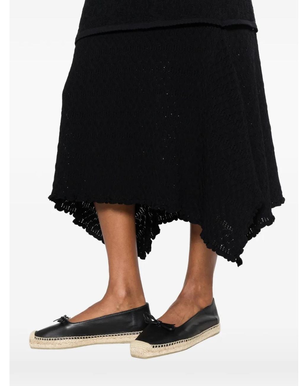 Sandro Black Pointelle Dress