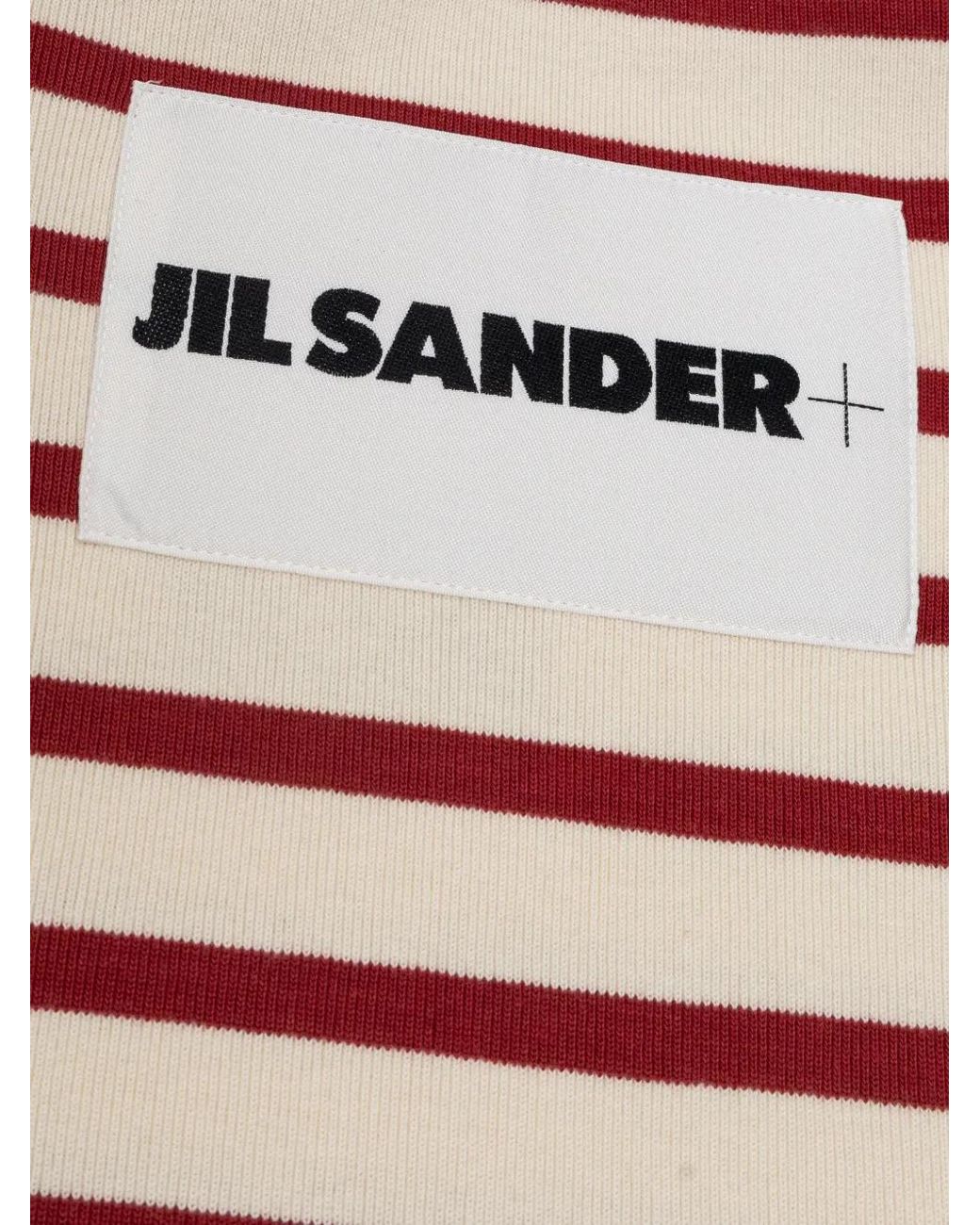 Jil Sander Gestreepte Mini-Jurk in het Red