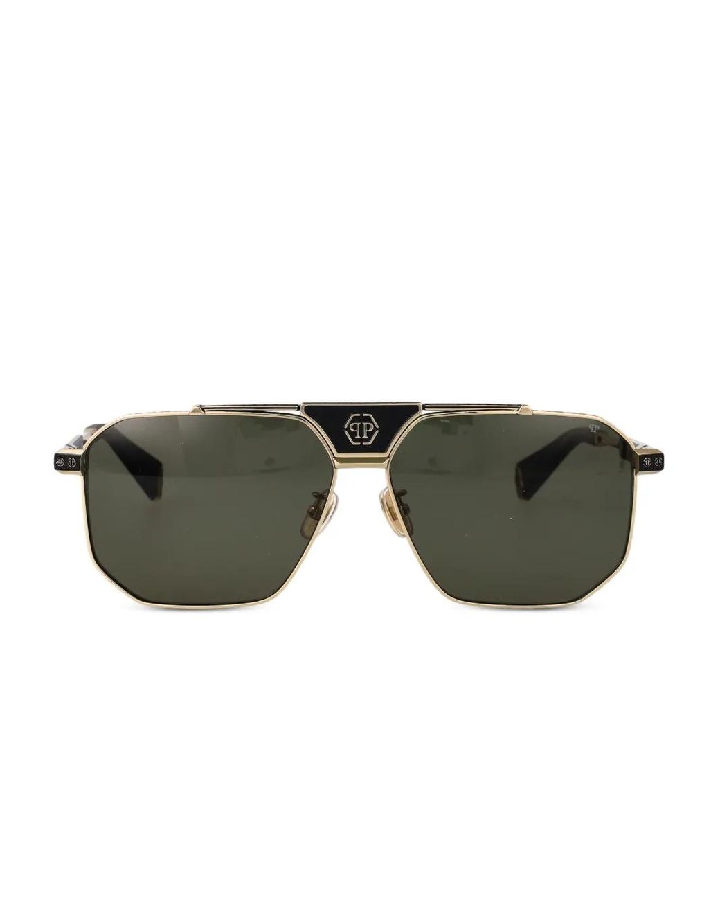 Philipp Plein Green Pilot-Frame Sunglasses for men