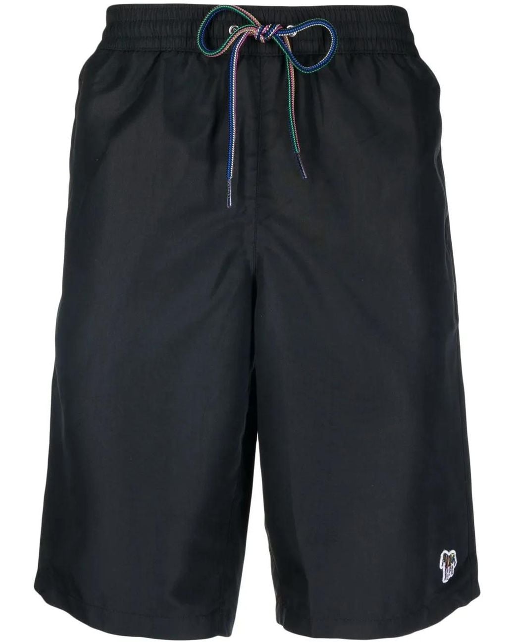 Paul Smith Black Patch-Detail Drawstring Shorts for men
