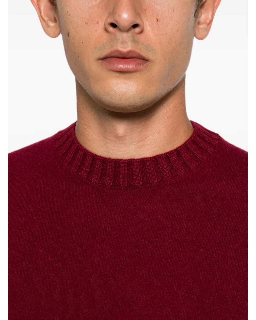 Magazzino Ricambi Red Ribbed-Trim Sweater for men