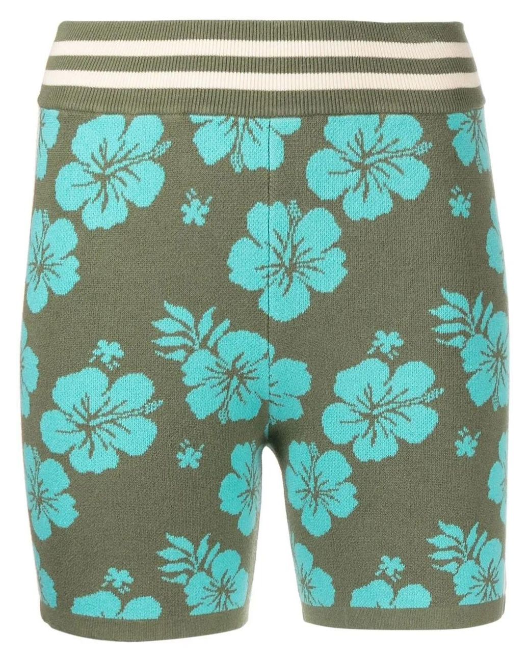 The Upside Green Aloha-Knit Spin Shorts
