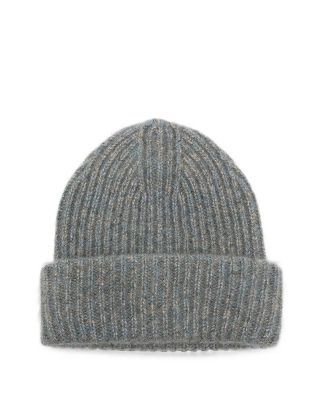 Soft Goat Gray Marled Ribbed-Knit Beanie Hat