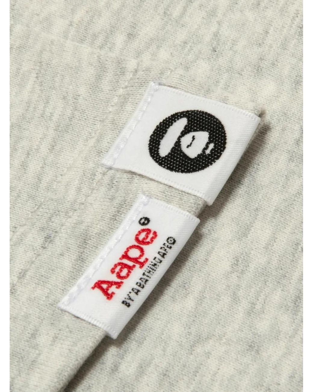 Aape By A Bathing Ape Gray Moonface-Print T-Shirt for men