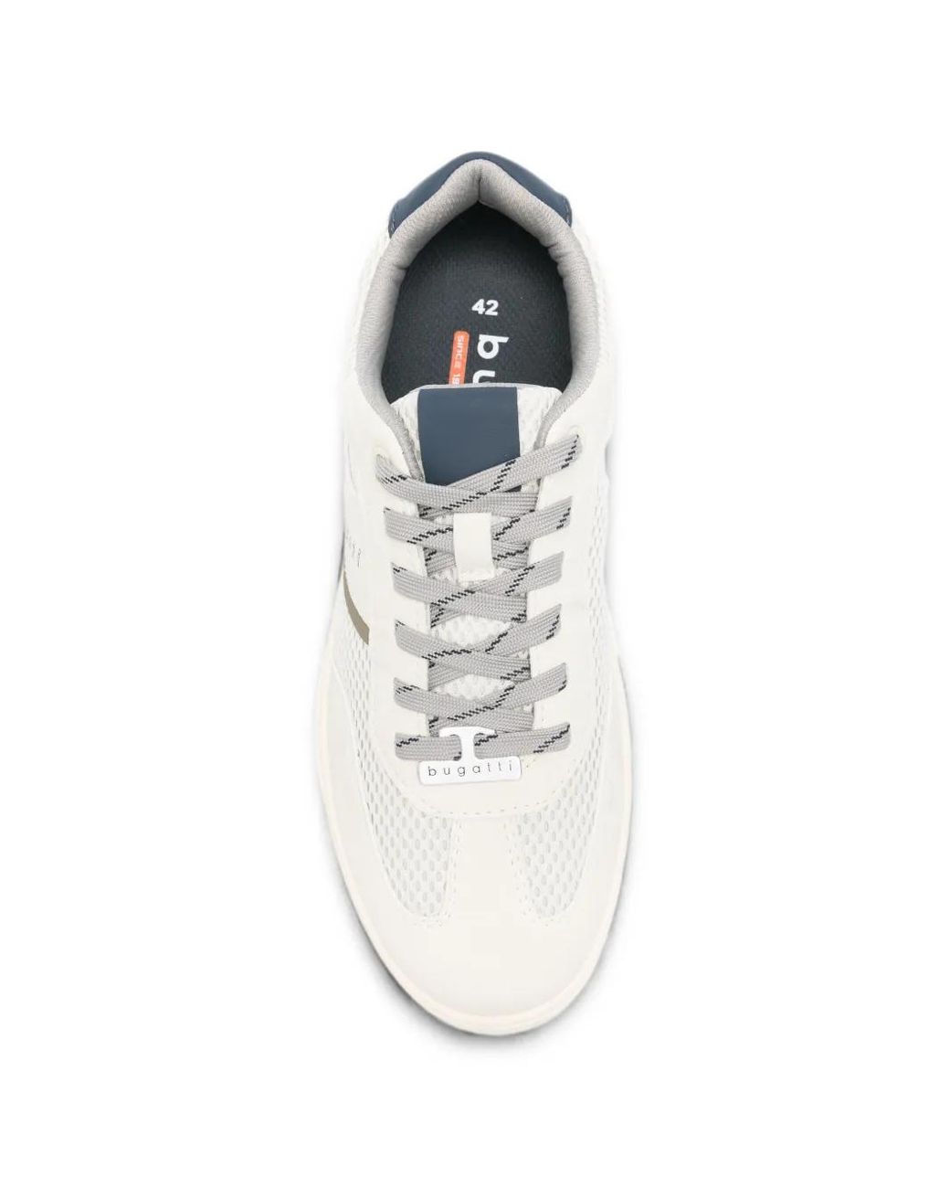 Bugatti White Mesh-Panelled Sneakers for men