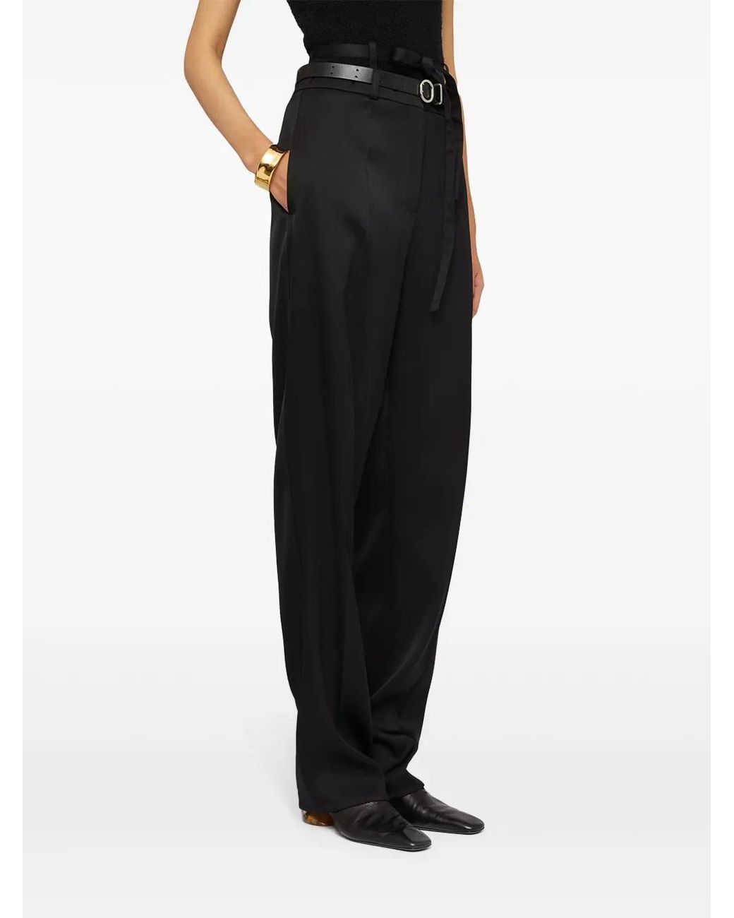 Jil Sander Black Silk Trousers