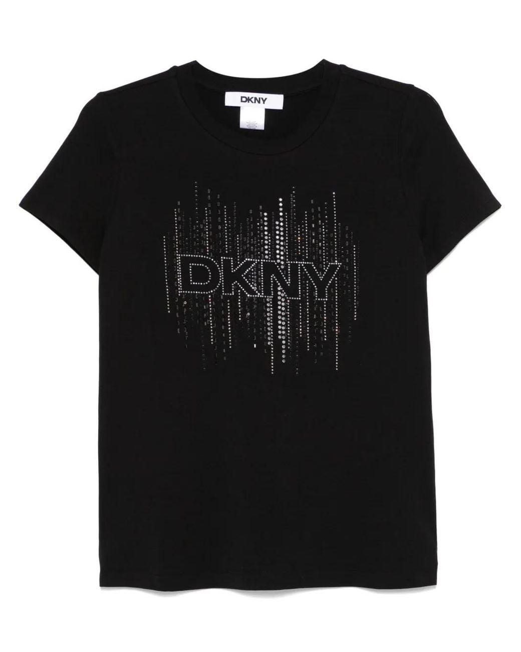 DKNY Black Logo-Embellished T-Shirt