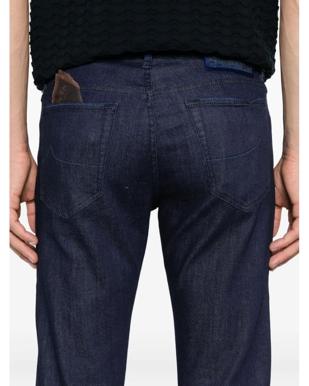 Jacob Cohen Blue Embroidered Detail Slim-Fit Jeans for men