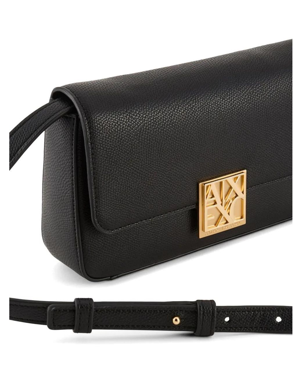 ARMANI EXCHANGE Black Mini Logo-Plaque Cross Body Bag