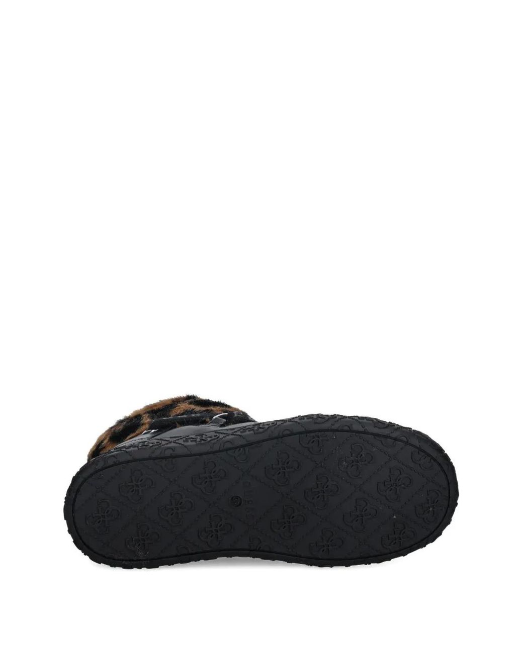 Guess Black Unessa Faux-Fur Trim Ankle Boots