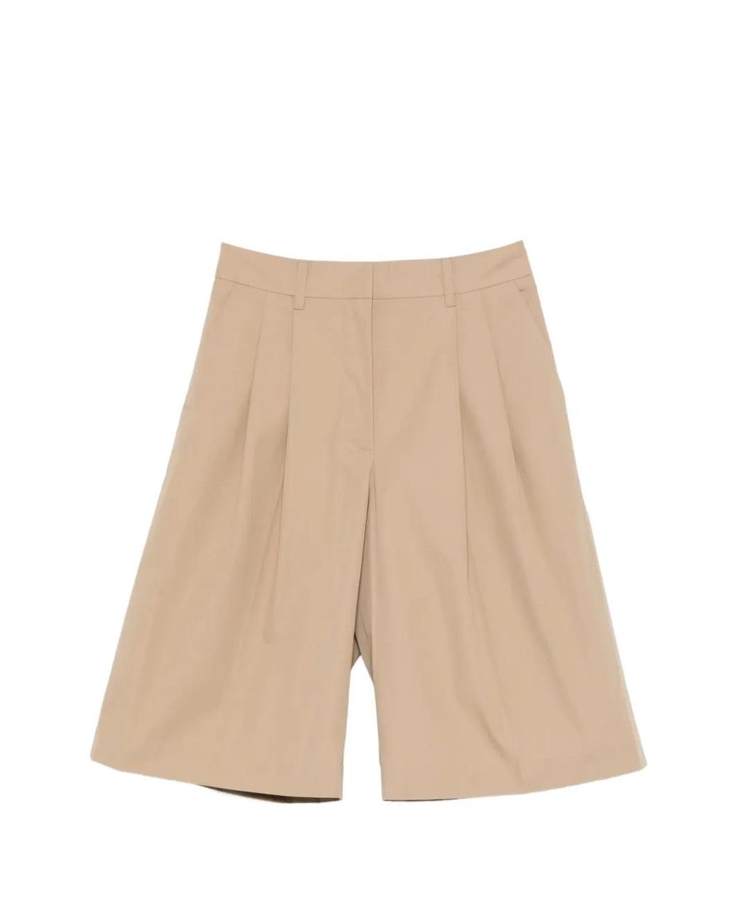 Yves Salomon Natural Pleated Shorts