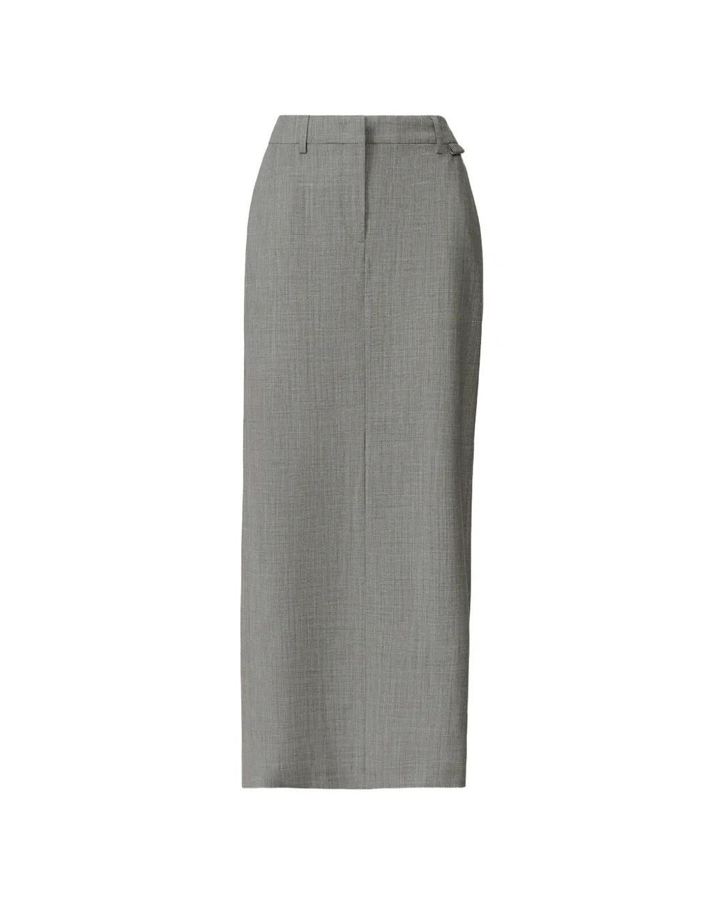 Fabiana Filippi Gray Rear-Slit Skirt