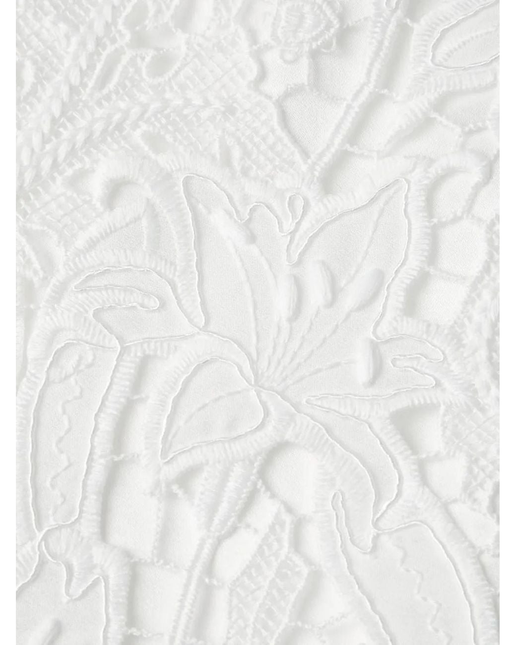 Shanghai Tang White Tang Lace-Embroidered Top