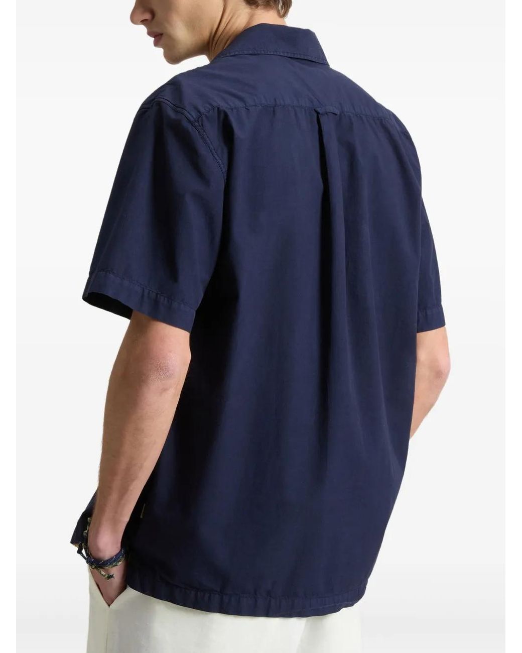 Woolrich Blue Chest-Pockets Button-Down Shirt for men