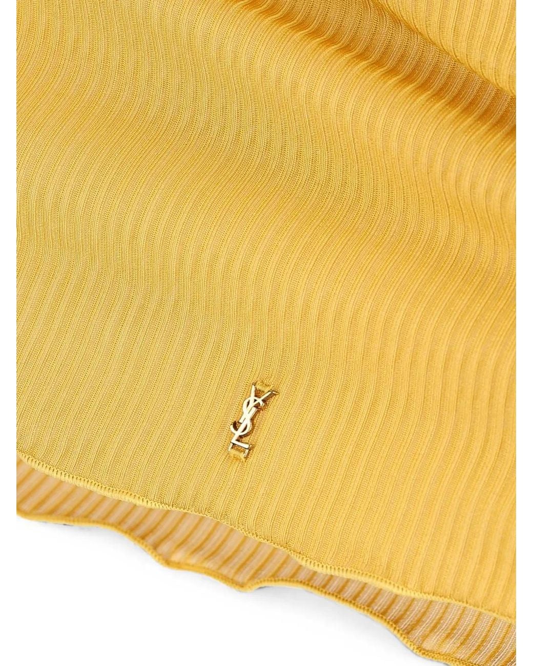 Saint Laurent Yellow Cassandre V-Neck Top