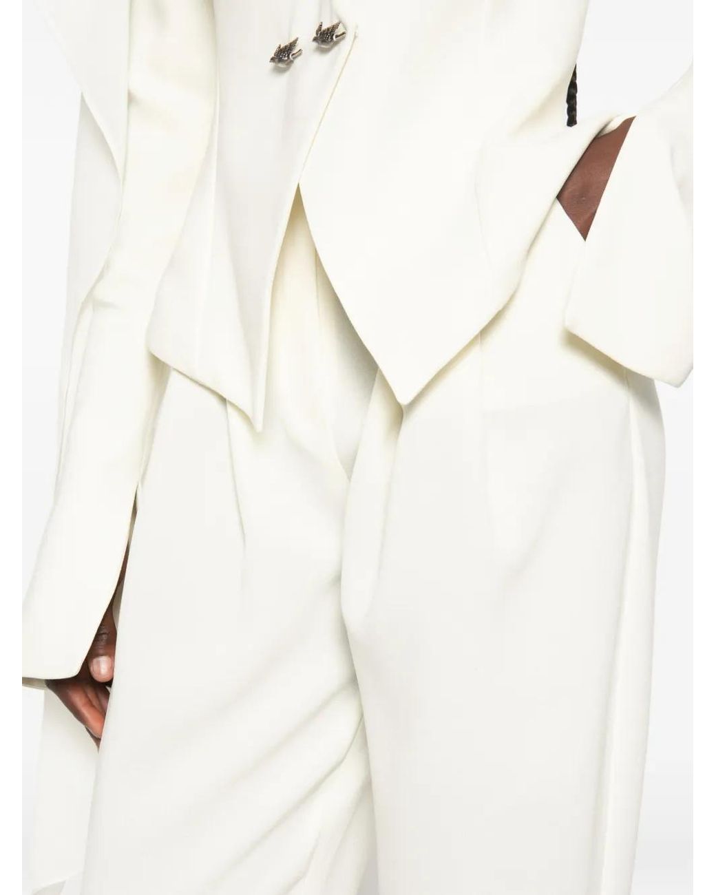 Vestiaire d'un Oiseau Libre White Vector Split-Cuff Trousers