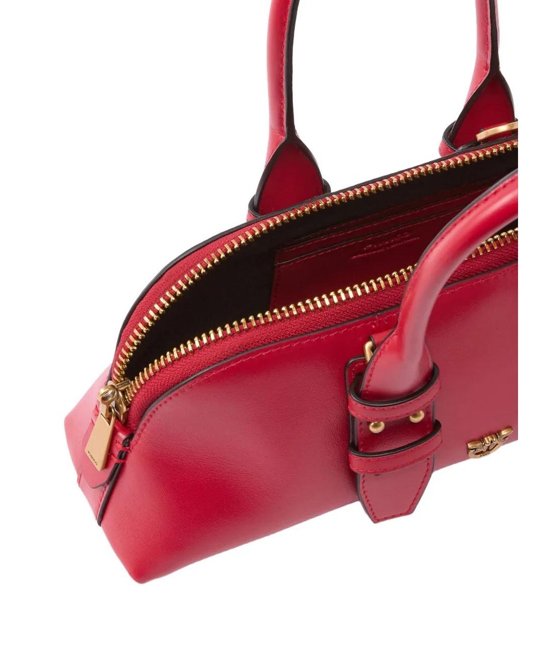 Pinko Red Small Leather Escape Bag