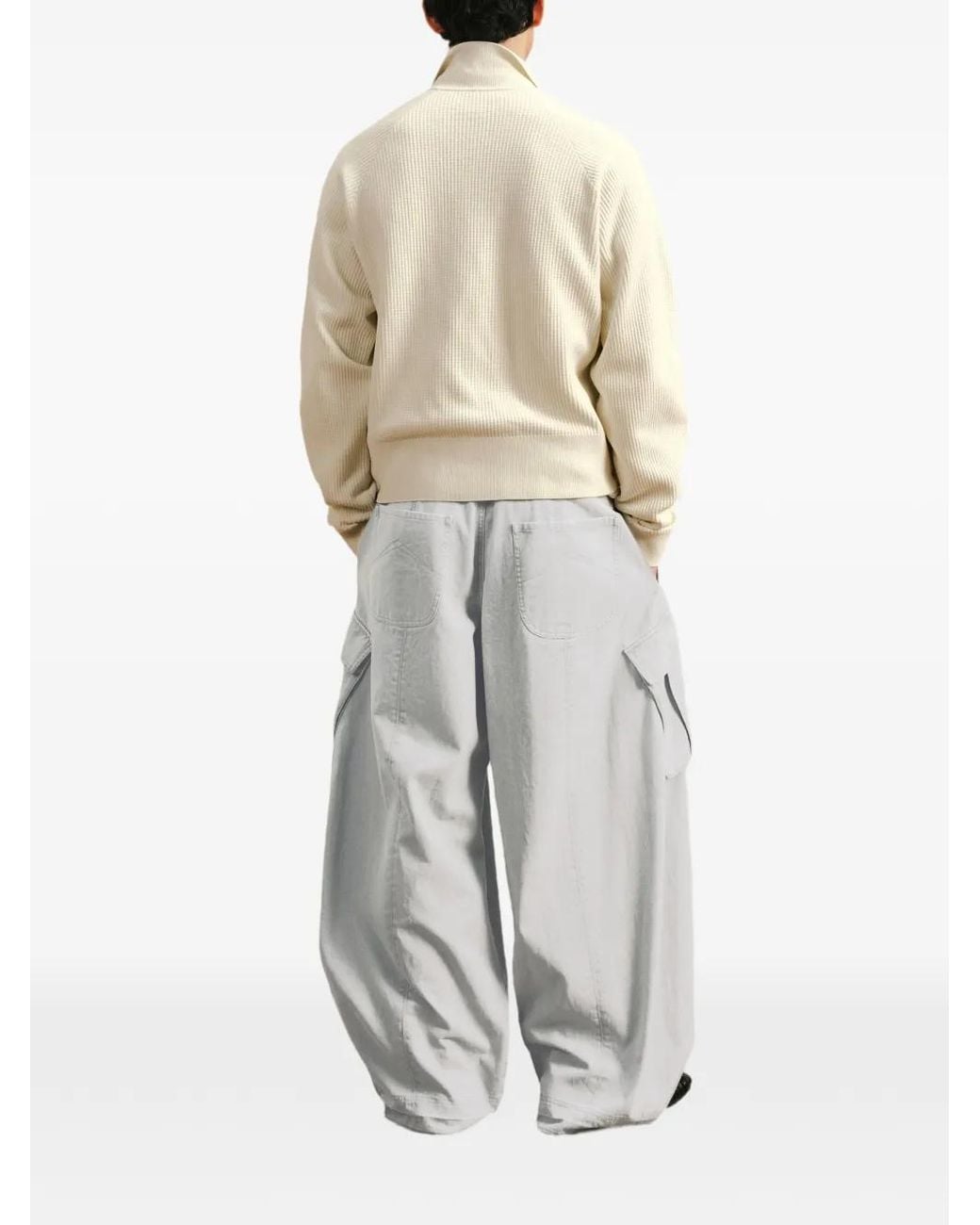 CROQUIS White Curved-Leg Cargo Pants for men