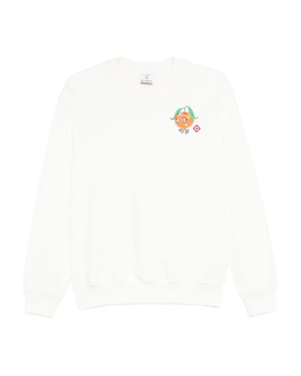 Casablanca White Cotton Sweatshirt With Cartoon Graphic