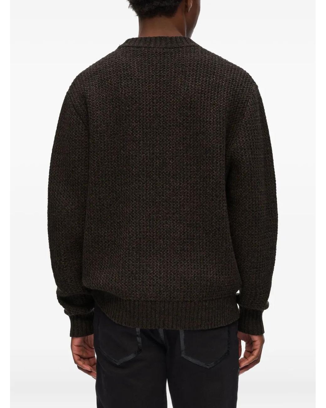 Karl Lagerfeld Black Textured Sweater for men