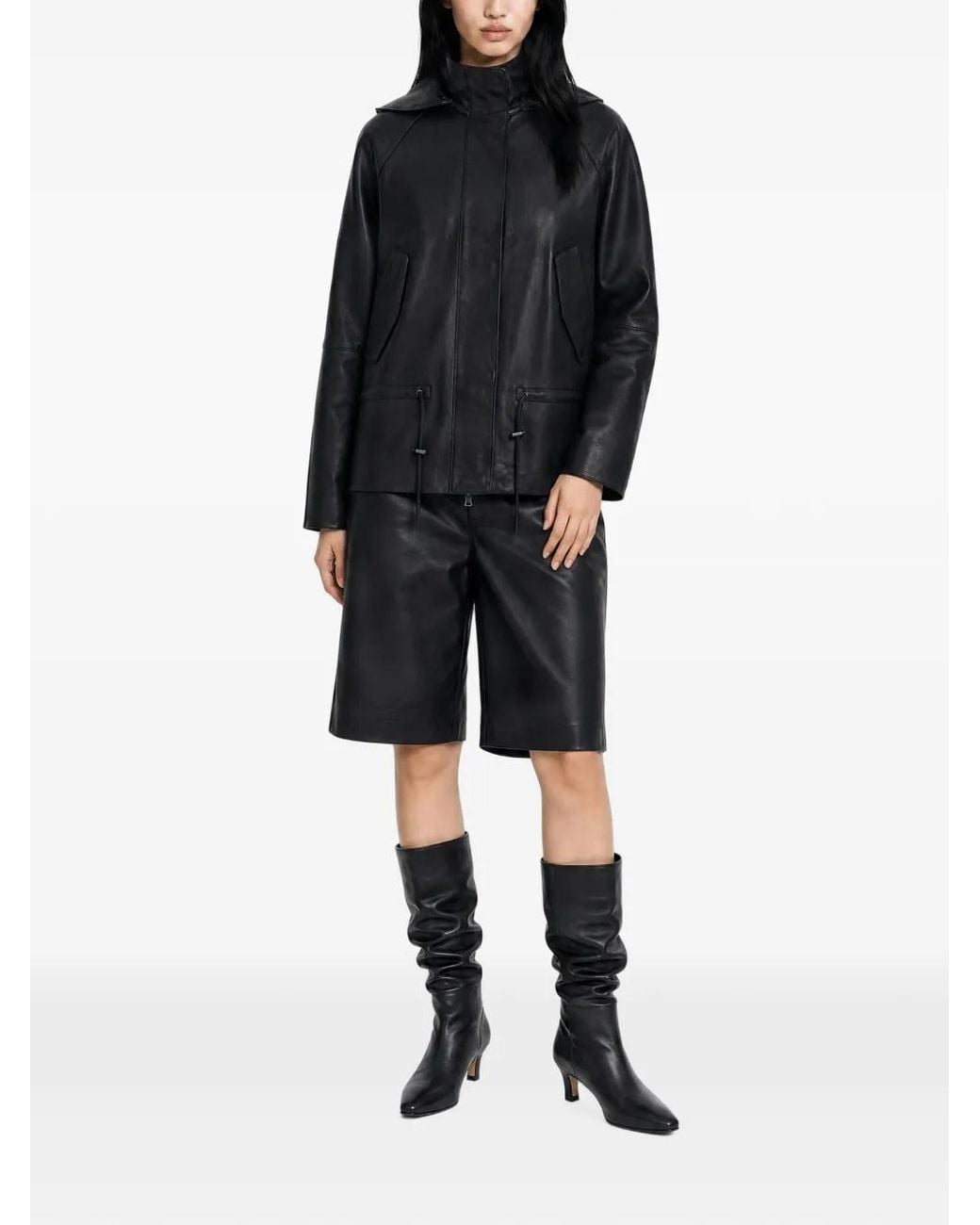 P.A.R.O.S.H. Black Drawstring Hooded Jacket