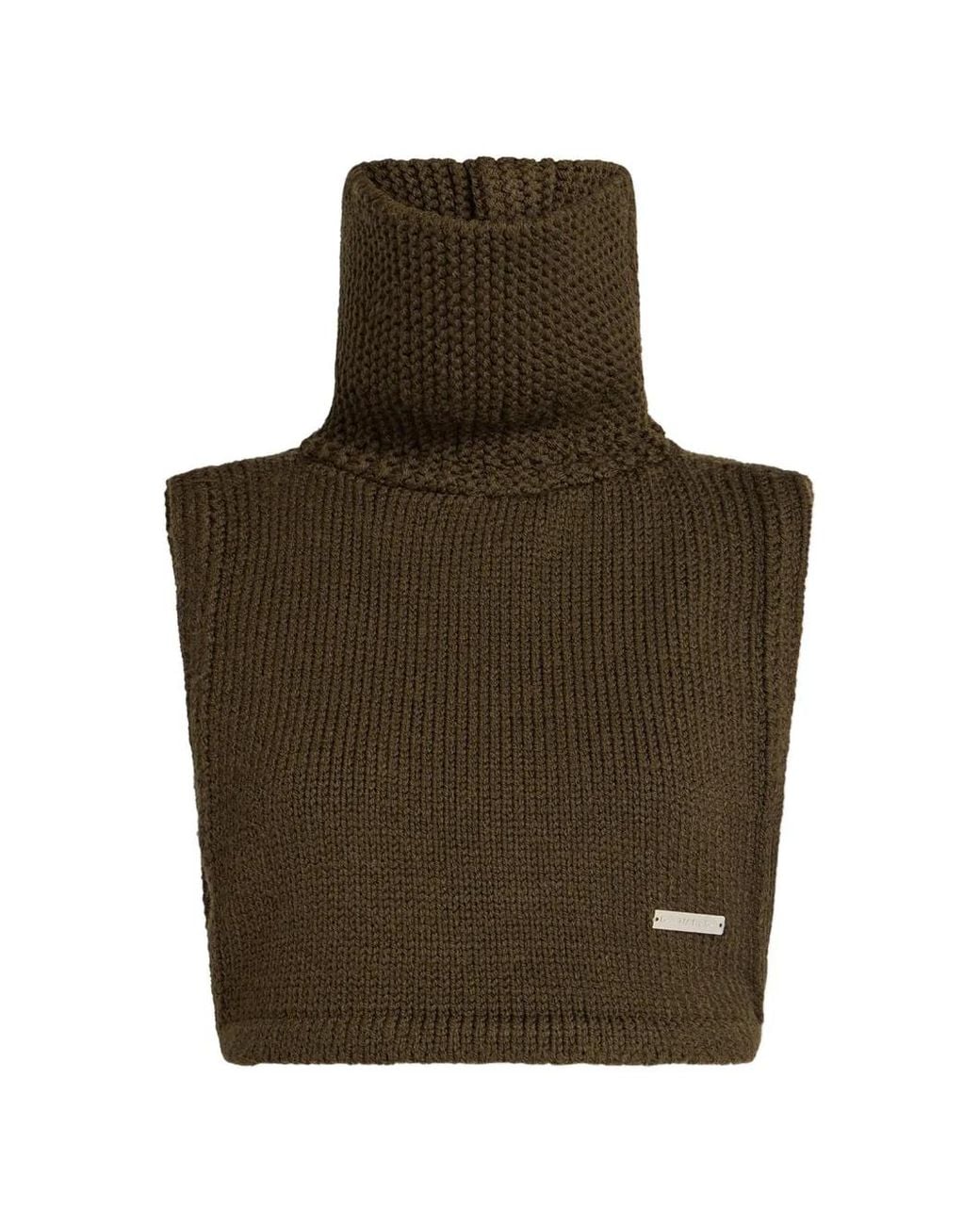 DSquared² Brown Après Ski High-Neck Knit Wool Vest for men