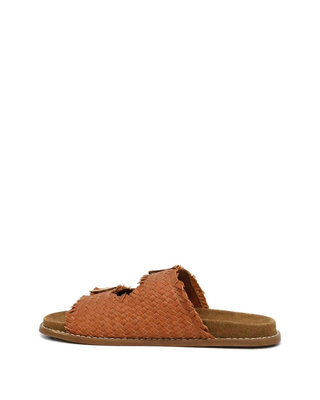 Pennyblack Brown Buckle-Detail Flat Sandals