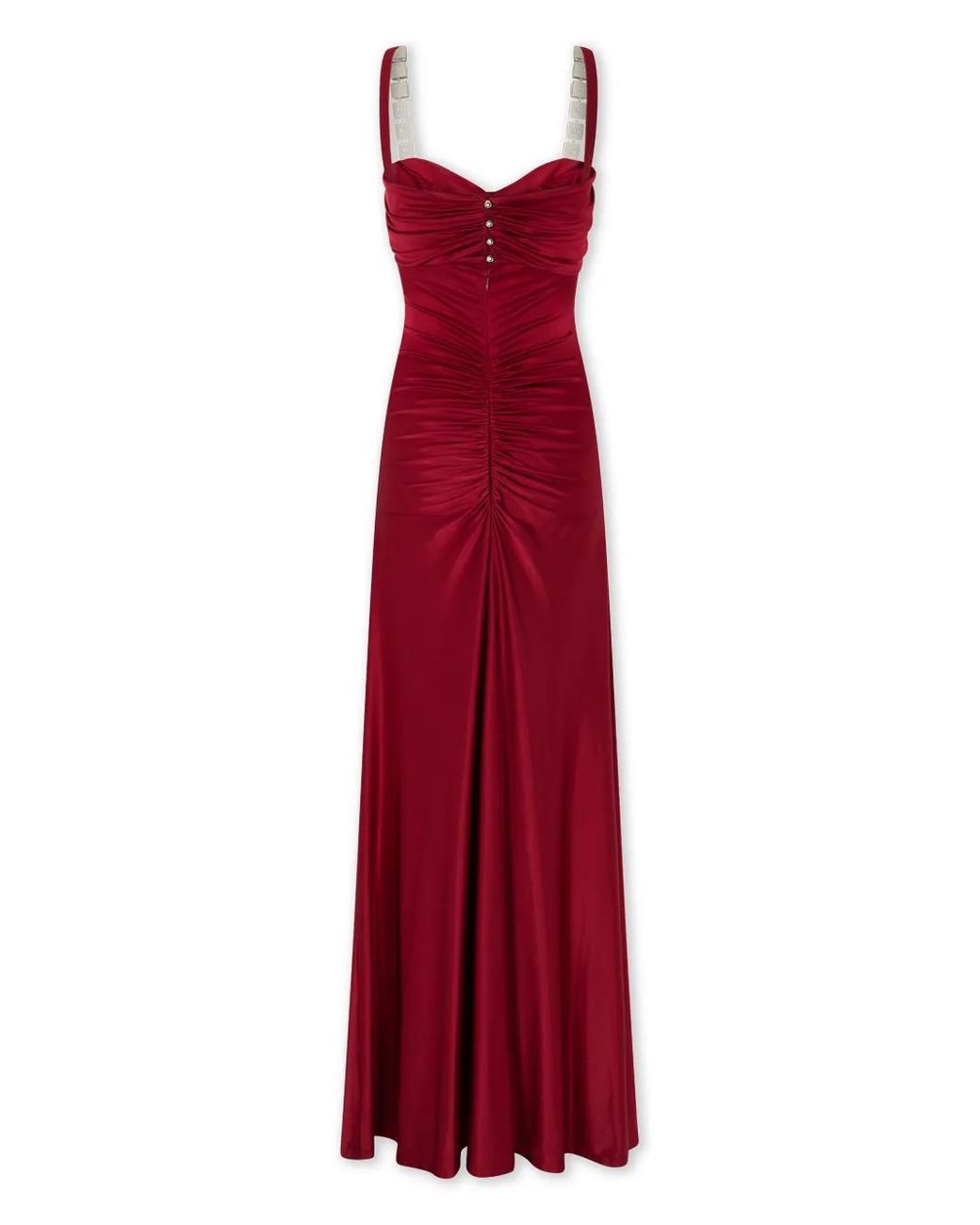 Rabanne Mirror-Embellished Maxi Dress in Red | Lyst