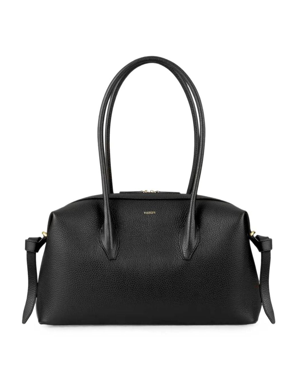 Yuzefi Black Brioche Pebble-Grain Leather Shoulder Bag