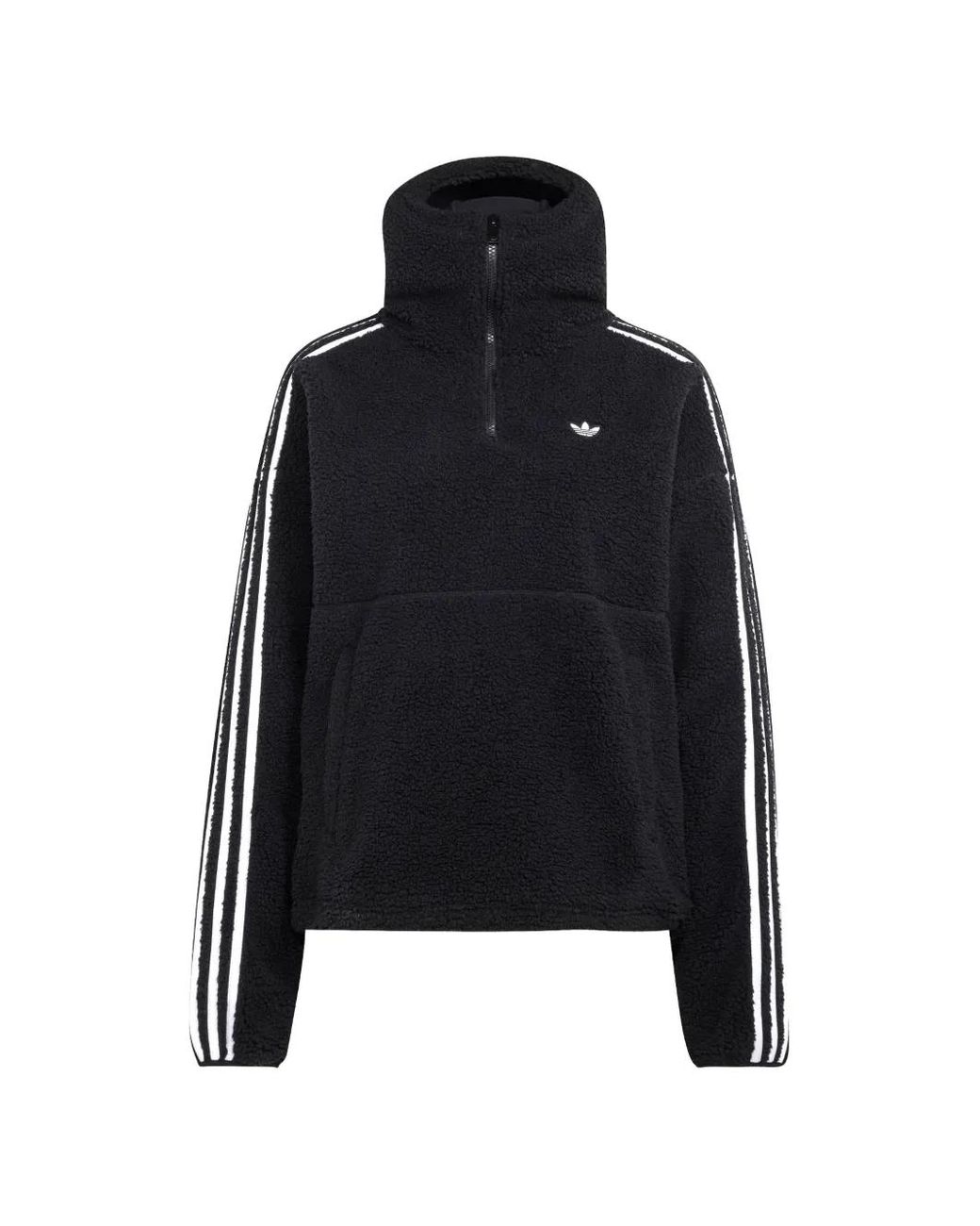 Adidas Black X Jennie Polar-Fleece Quarter-Zip Hoodie