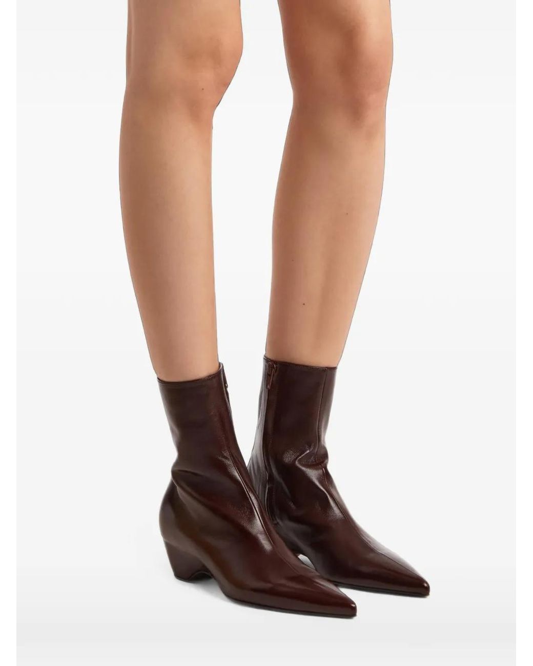 Khaite Brown Sybil Ankle Boots