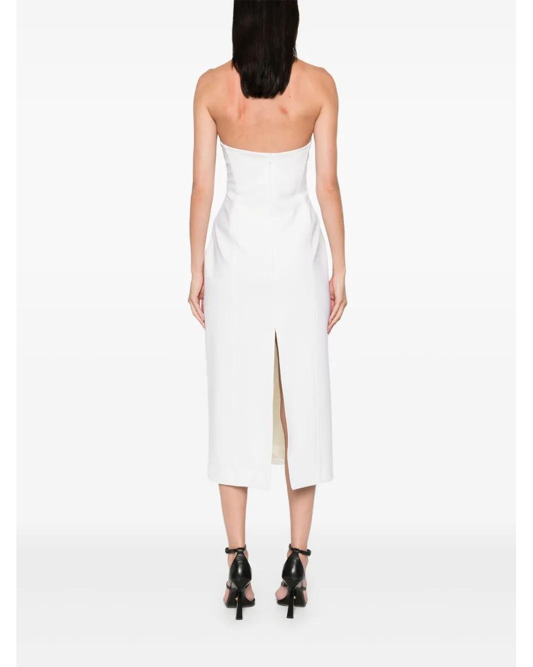 GIUSEPPE DI MORABITO White Strapless Midi Dress