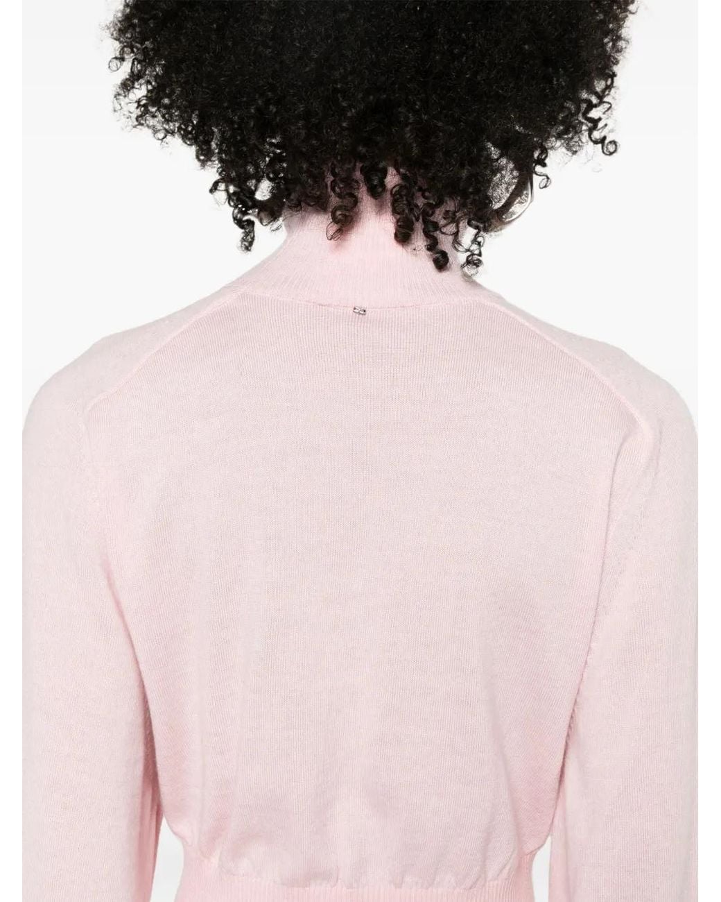 Sportmax Pink Wool Turtle-Neck Sweater